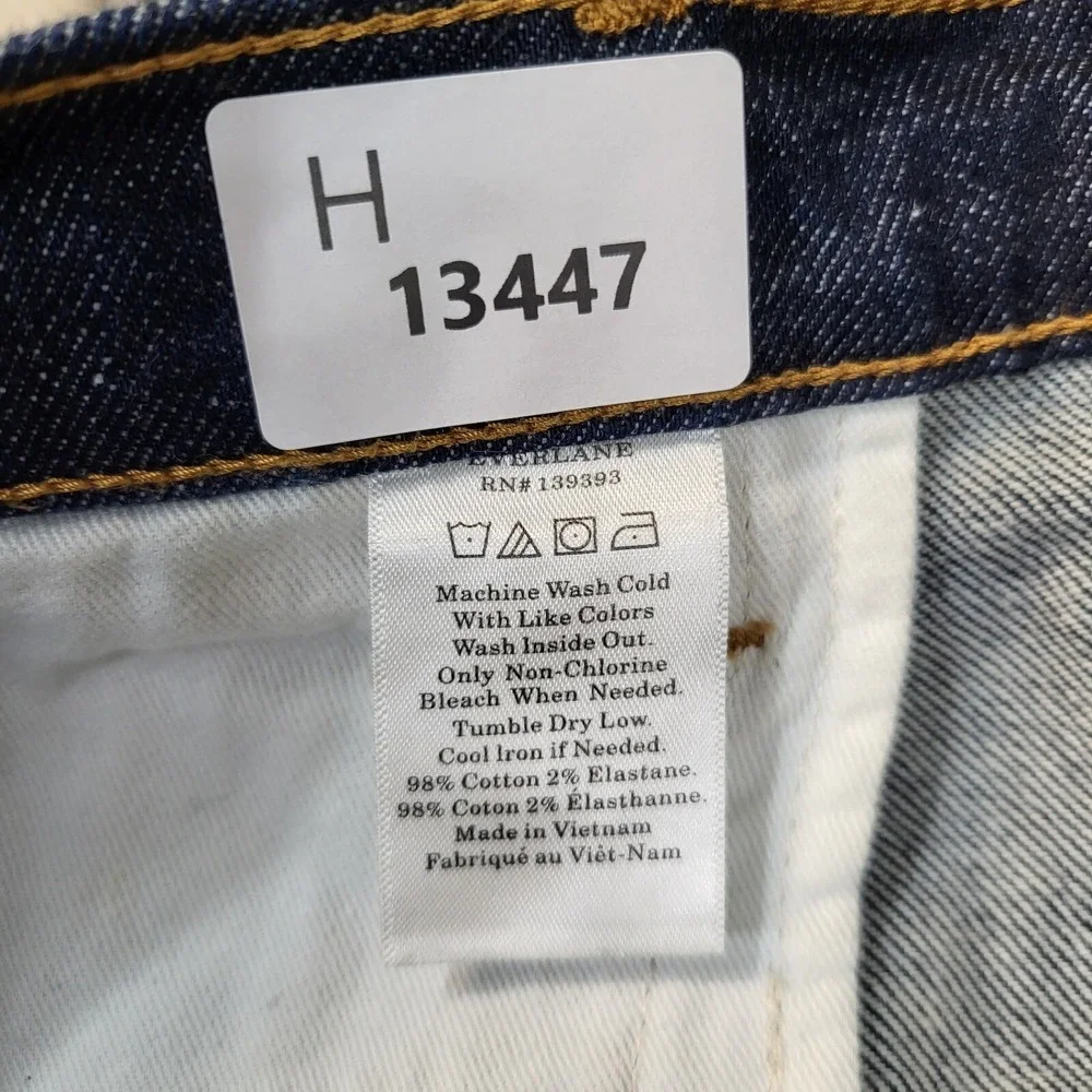 Everlane Men Jeans 32 Blue Denim Ankle‎ Pockets High Rise Cotton 27 in Inseam